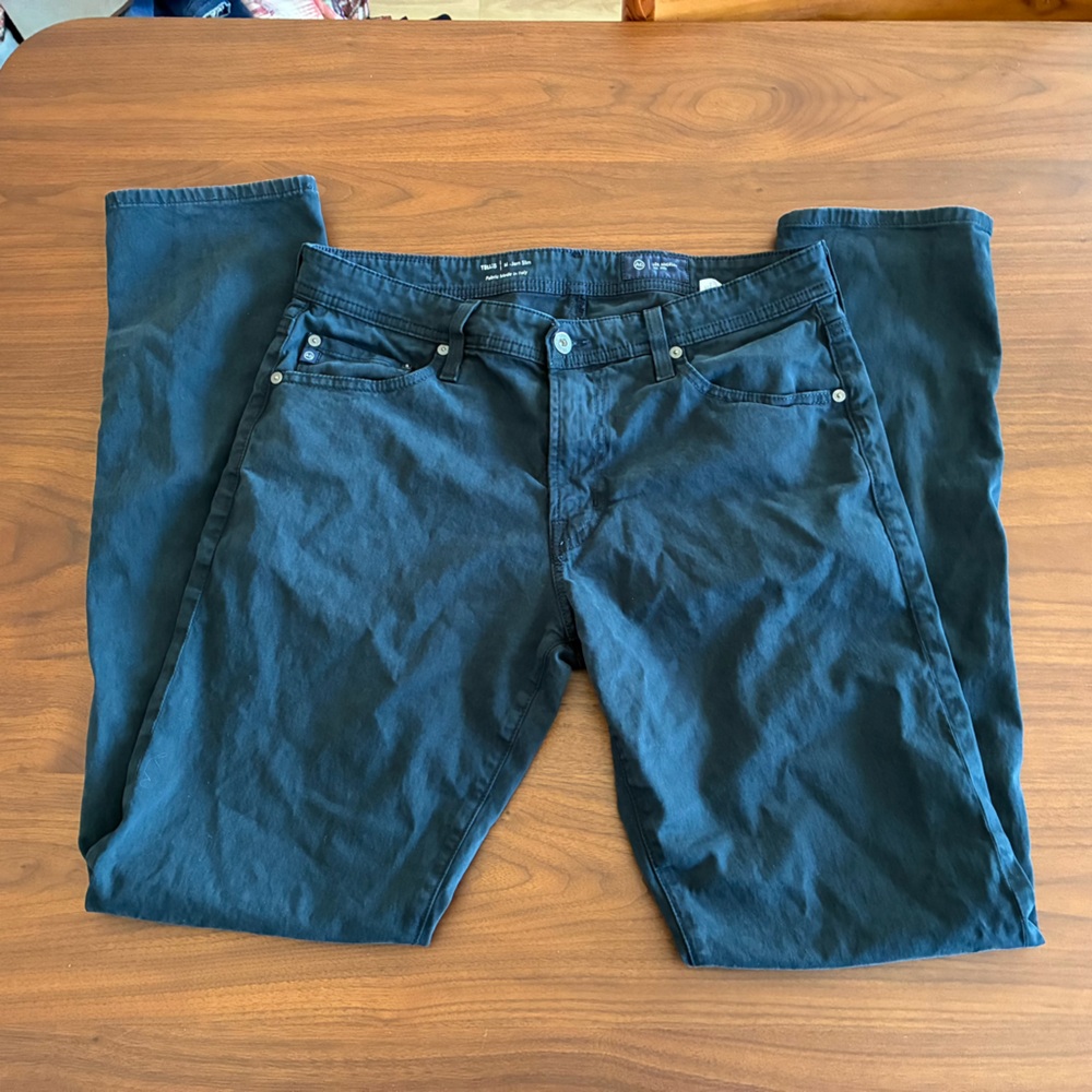 AG Modern Slim Tellis black cotton pants
